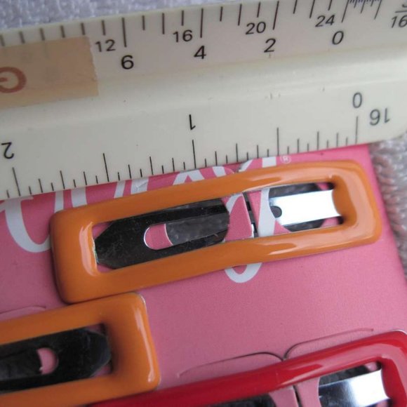 10 Goody Girls Rainbow Glossy Glam Epoxy Covered Square Metal Hair Snap Clips - Picture 2 of 8